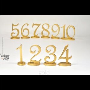 Metallic Gold Wooden Table Number Set 1-12